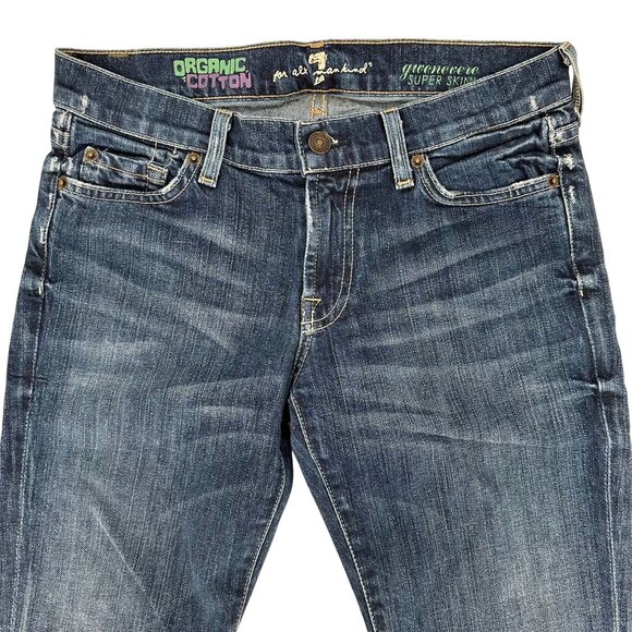7 for all Mankind Womens Blue Gwenevere Super Skinny 5 Pocket Jeans Size 27 - Picture 2 of 10
